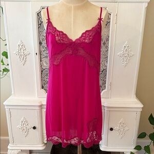 Victoria’s Secret Fuschia Lace Chemise